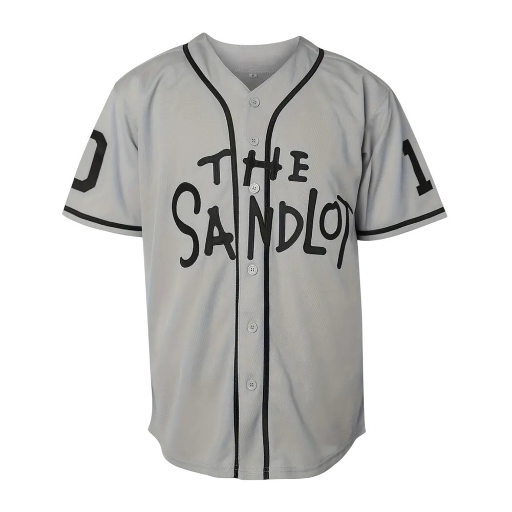 Sandlot Baseball Jersey Smalls #10 Stitched Gray Men’s Size 3XL XXXL