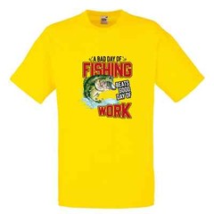 Fishing Beats Bad Day At Work Humour Novelty T Shirt Various Colours And Sizes