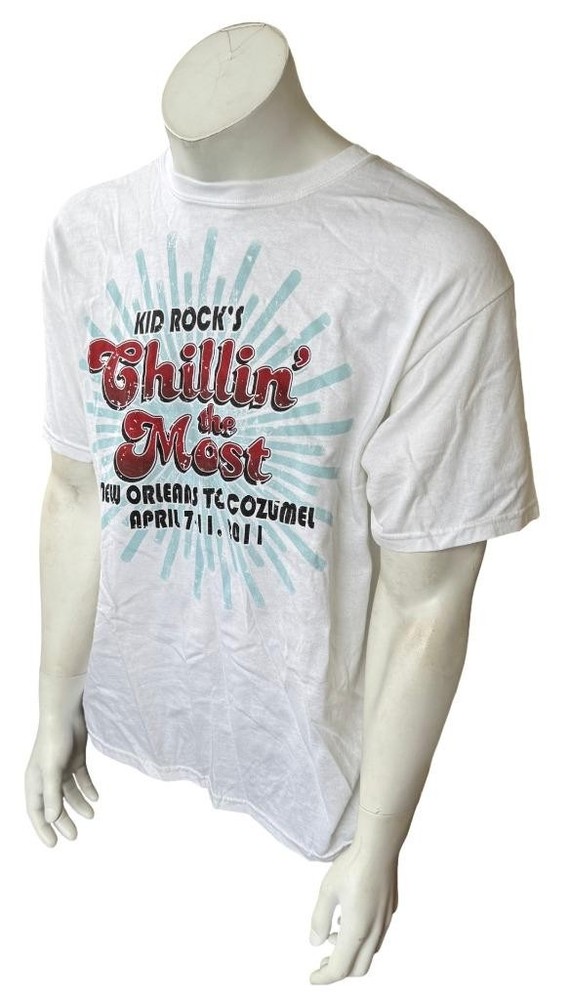 Anvil Men’s Kid Rock’s Chillin The Most Cruise 2011 White Shirt Size Large