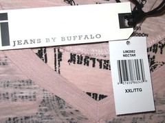 Jeans by Buffalo Muted Baroque Graphic Slim Fit T-Shirt XXL in Nectar NWT