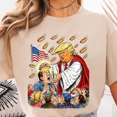 Trump Hotdog Jesus Shirt, Funny Political Satire Tee, Trump Meme Gift shirt