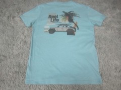 Reel Life Shirt Mens Medium Short Sleeve Graphic Print Logo Crew Neck Cotton