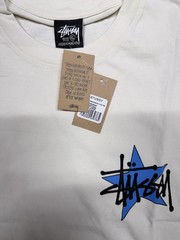 Stussy Shirt Star Tee Tshirt Natural Size Medium NWT Double Sided Streetwear
