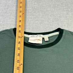 Scotch & Soda Shirt Mens M Green Waffle Crewneck Short Sleeve Stretch Amsterdam