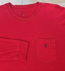 Polo Ralph Lauren Mens 3LT Long Tall Long Sleeve Tee Shirt Burgundy Pocket Pony