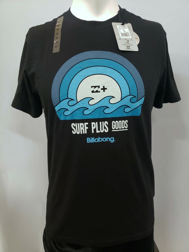 Billabong Mens Shirt Small Medium Black Short Sleeve Slim Fit Rainbow Wave