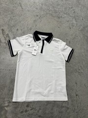 Brand new with tags Lacoste white T-shirt blue ribbed collar Men’s Small