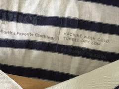 NWOT Pact Mens VNeck TShirt Blue White Stripe L Classic Preppy Nautical