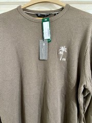 NWT Men’s XL Travis Mathew Waffle Knit Crew Souvenir Stand Shirt Espresso