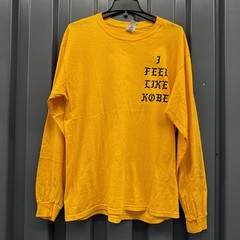 I Feel Like Kobe Long Sleeve Shirt Mens Large Yellow Mamba Day Kanye West Ye