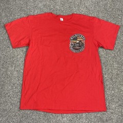 Suna Mens Milwaukee Motorcycle Rally T Shirt Short Sleeve Red Size Large