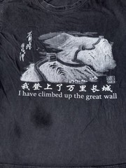 Vintage I Have Climbed Up The Great Wall China Tshirt Mens L/XL Long Mai Yuan