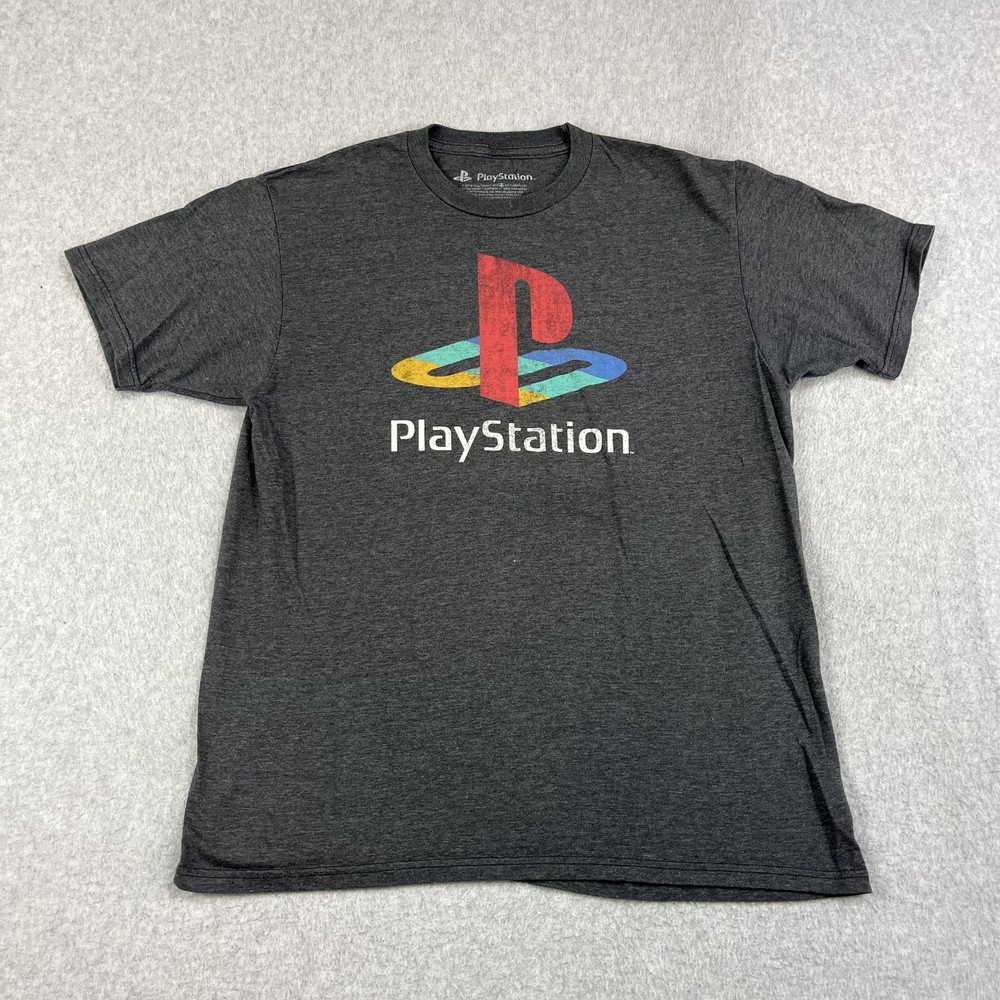 Playstation Classic T Shirt Mens Medium Gray Poly Blend Gamer System