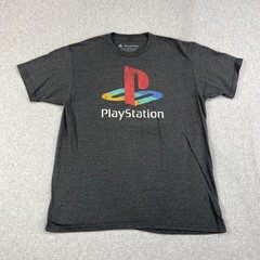Playstation Classic T Shirt Mens Medium Gray Poly Blend Gamer System