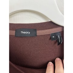 Theory Men’s Essential Long Sleeve Tee Burgundy Modal Jersey Medium