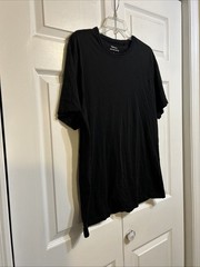 Quince Cotton Luxe Touch Tee T Shirt Size L Large 100% Pima Crewneck Mens Black