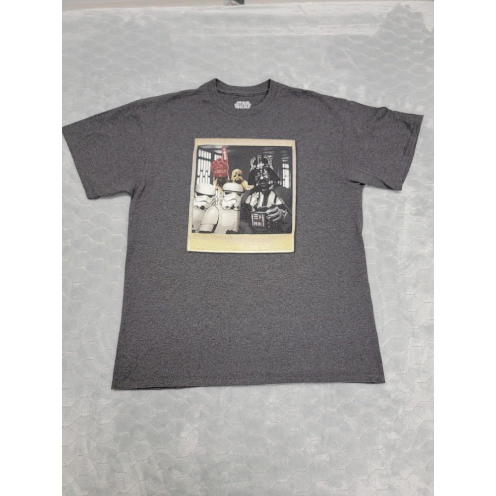 Star Wars Fifth Sun Shirt Mens L Gray Darth Vader Stormtrooper Selfie Graphic