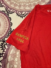 NWT S.L. Benfica T-Shirt Mens Red Official Product 100% Cotton Primeira Liga