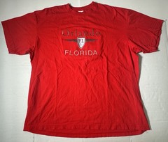 Pre Owned Good Orlando Florida Suna T Shirt Embroidered Red Silver Men Size 2XL