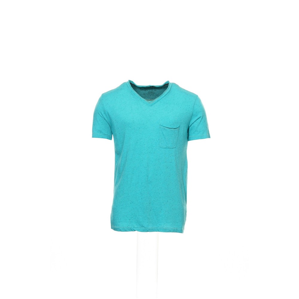Cohesive & Co. Mens V-Neck T-Shirt S Aqua Heather Cotton Blend Short Sleeve Tee