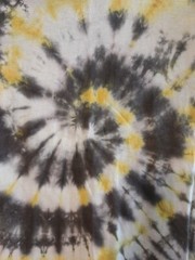 Mens Handmade Tie Dye T- shirt Black Yellow Lemon White Sz Small Adult