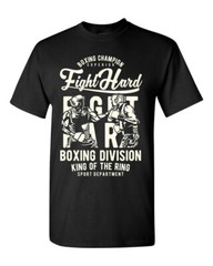Fight Hard BOXING T-Shirt – Fighting Sports MMA Martial Arts Club Cotton Tee