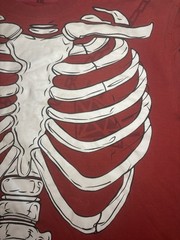 Y2K Raw Blue Shirt Mens 3XL Red Skeleton Glow In The Dark* Read Graphic Tee VTG