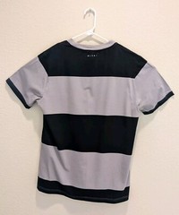 Marni T-Shirt Mens Gray Black Wide Stripe SS Cotton Crew Neck – XL Read!