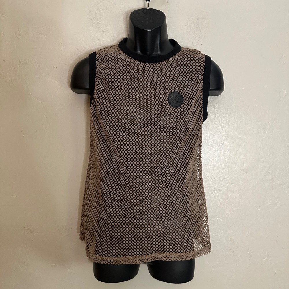 URS Fishnet Sleeveless T Shirt SM Gently worn Poly cotton blend no fabric tag