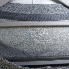 Ocean Coast Shirt Men L Gray Casual Weekend Stretch Henley Long Sleeve Top