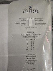 New Stafford 4-Pack Men’s Heavy Weight 100% Cotton Crew-Neck T-Shirts White XL