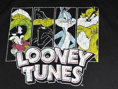 Looney Tunes T Shirt Men 4XL Black Bugs Bunny Marvin Martian Cartoon Graphic