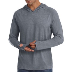 UPF50+ Men’s Sun Protection Long Sleeve Hoodie Fishing Hiking Casual Sport Shirt