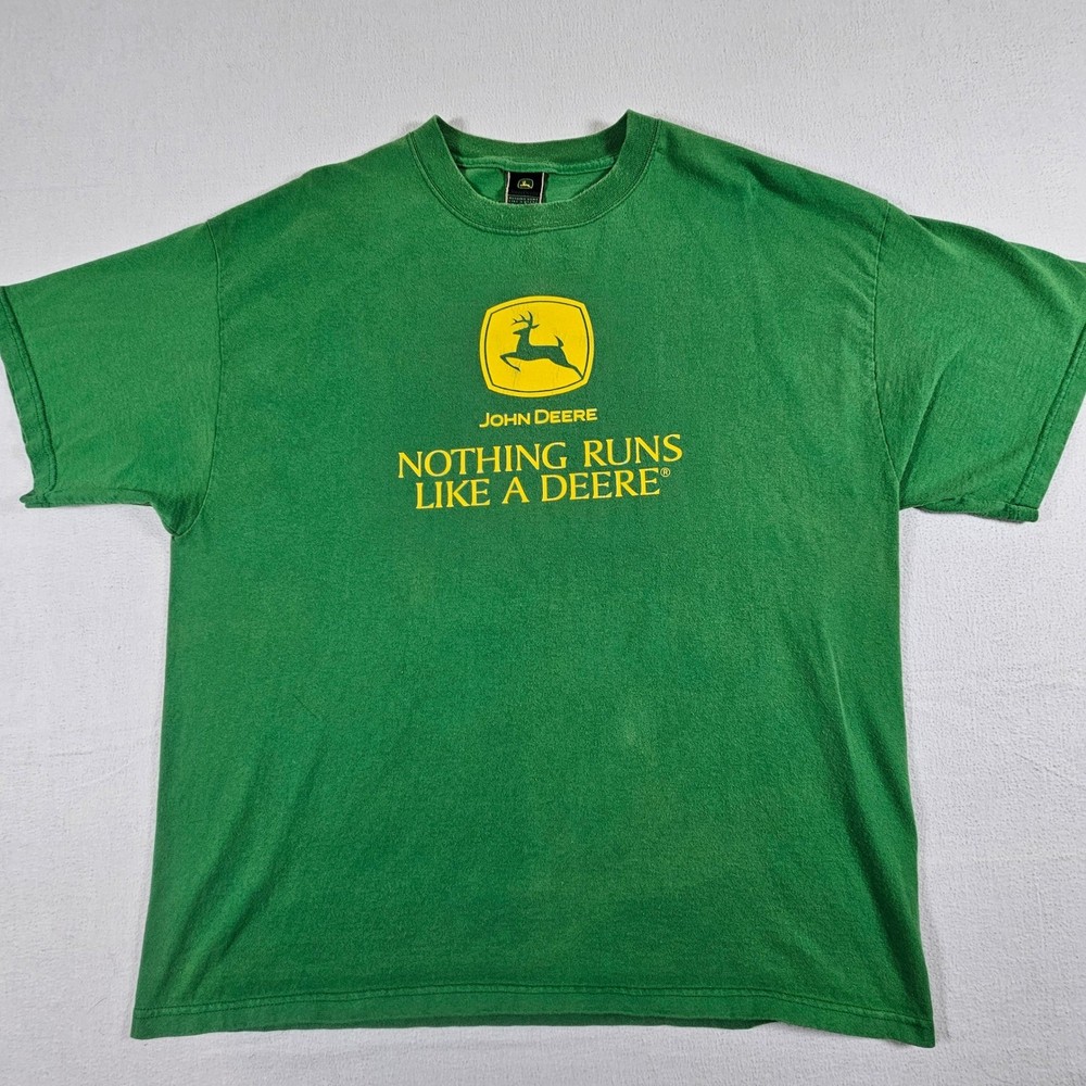John Deere T-Shirt Mens XL Green Nothing Runs Like A Deere Graphic Tee