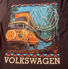 Volkswagen VW Bus Van Camper Size S Black T-Shirt Graphic Logo