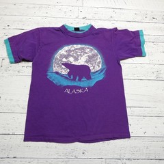 Vintage Alaska Shirt Mens Large Polar Bear Graphic Nature Tee Outdoors 90s