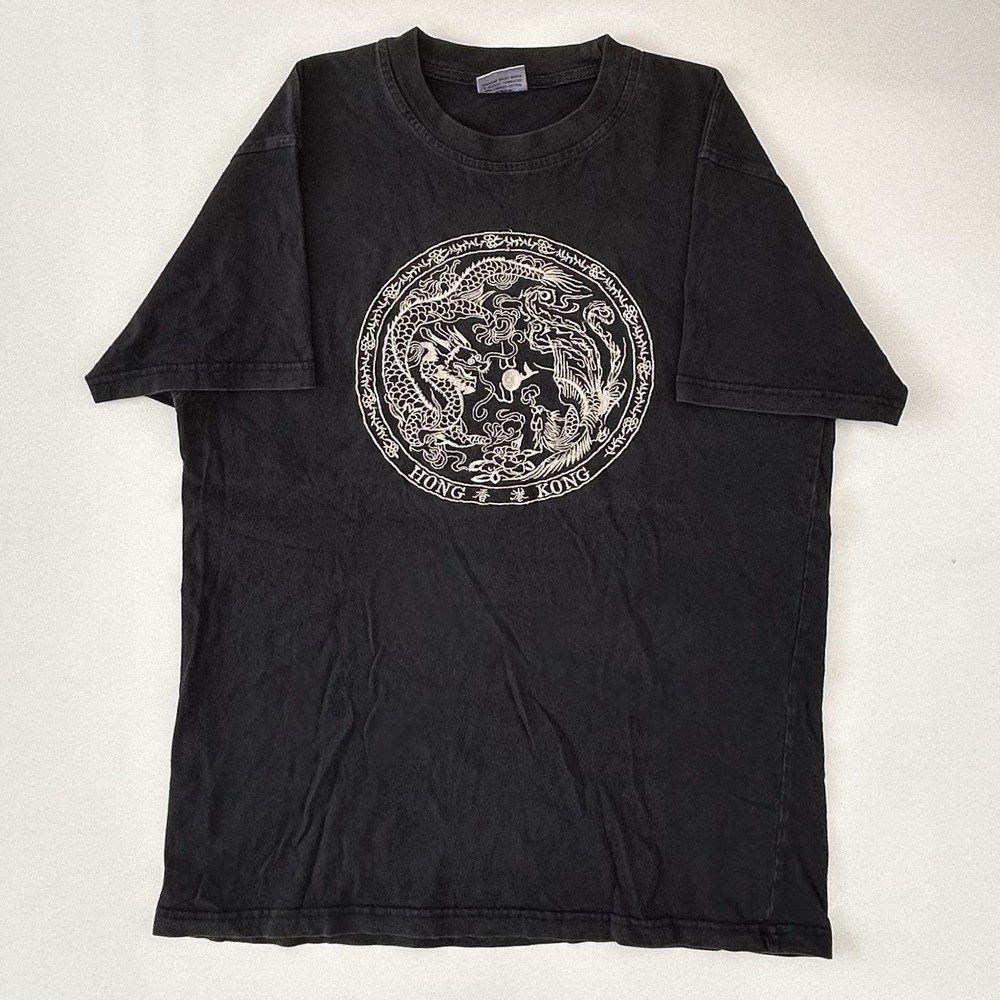 Vintage 90’s Hong Kong Dragons Fully Embroidered T Shirt Size Men’s Medium