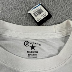 Converse Shirt Men’s XL White Casual Crew Neck Spell-Out Logo Graphic Tee