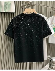 New Fashion Trend Rhinestone Hot Diamonds Summer Short Sleeve Luxury Men T-Shirt