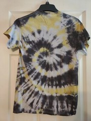 Mens Handmade Tie Dye T- shirt Black Yellow Lemon White Sz Small Adult