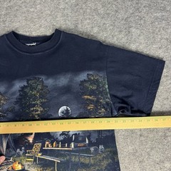 Vintage Art Unlimited Camping T Shirt Size Medium AOP Scenic Night Camp Fire 90s