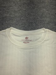Covington Vertical Ribbed T Shirt Men Sz L White Short Sleeve Crew Neck Casual
