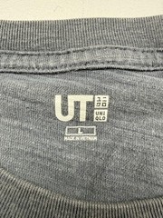 Uniqlo UT Shirt Mens Large Gray Japanese Art Hawk Mt Fuji Graphic Tee Two Sided