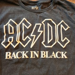 AC/DC Back In Black T-Shirt, Classic Rock Band Merch Vtg Retro Hard Rock Tee S/M
