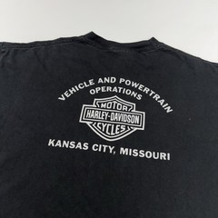 Vtg Harley Davidson Mens T-Shirt XL Black Steel Mill Logo Kansas City MO Biker