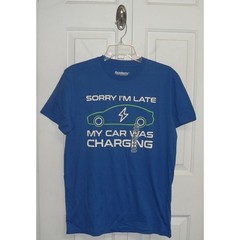 Academy Sports Sorry I’m Late My Car Was Charging Short Sleeve Crew Tee MD $20