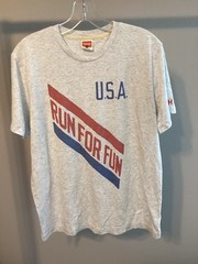 Med Homage tag USA run for fun retro soft shirt running