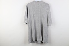 Vintage 90s Streetwear Mens Medium Blank Striped Ribbed Knit Henley T-Shirt Gray