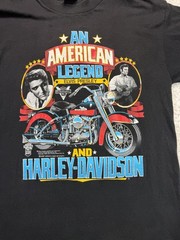 Vintage 80s 1986 Harley-Davidson Elvis Presley T-Shirt Tagged L Fits As Small