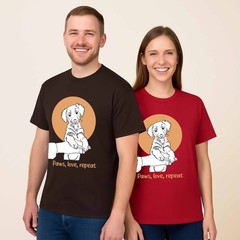 Pet Portrait Line Art Dog Cat Gift Unisex Crewneck T-shirt S-5XL